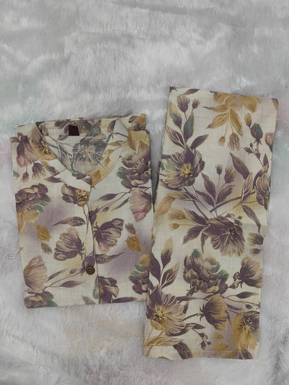 Women's Kurti Printed with Bottomwear Plazzo