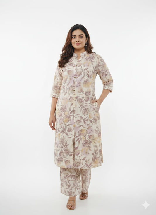 Women's Kurti Printed with Bottomwear Plazzo
